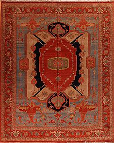 Persian Heriz Blue Rectangle 12x18 ft Wool Carpet 17290
