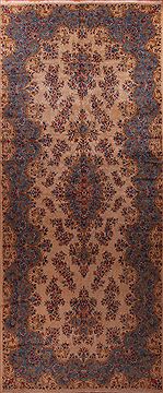 Persian Kerman Beige Runner 21 to 25 ft Wool Carpet 17302
