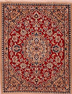 Persian Nain Red Square 4 ft and Smaller Wool Carpet 17347
