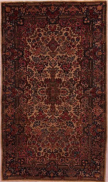 Persian Kerman Yellow Rectangle 5x7 ft Wool Carpet 17512