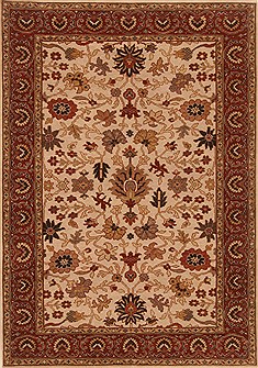 Indian Serapi Beige Rectangle 5x7 ft Wool Carpet 20367