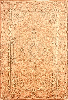 Persian Kerman White Rectangle 8x11 ft Wool Carpet 21364
