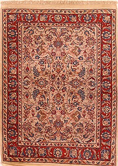 Sarouk Red Hand Knotted 3'7" X 4'7"  Area Rug 100-22216