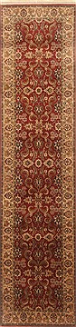 Semnan Red Runner Hand Knotted 2'4" X 10'0"  Area Rug 250-23035