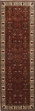 Semnan Brown Runner Hand Knotted 2'7" X 7'11"  Area Rug 250-23295