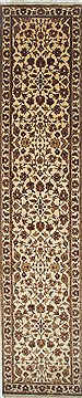 Indian Kashan Beige Runner 16 to 20 ft Wool Carpet 24062