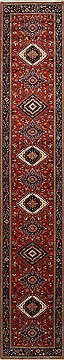Karajeh Blue Runner Hand Knotted 2'7" X 14'2"  Area Rug 250-25163