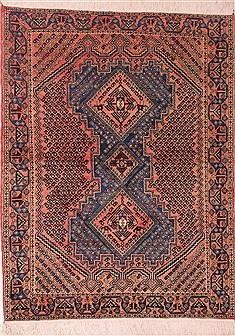 Afshar Purple Hand Knotted 5'3" X 6'11"  Area Rug 400-26718