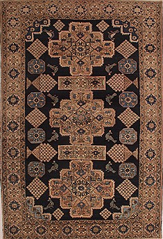 Persian Abadeh Blue Rectangle 7x10 ft Wool Carpet 26721