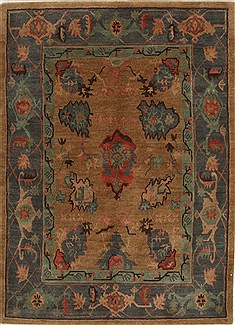 Mahal Red Hand Knotted 5'1" X 7'0"  Area Rug 250-27066