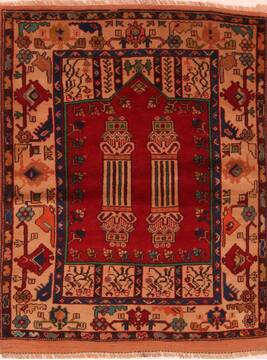 Kazak Red Hand Knotted 3'9" X 4'7"  Area Rug 100-27211