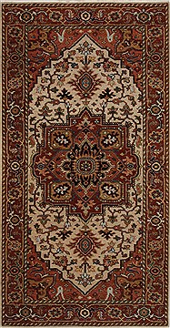 Indian Serapi White Rectangle 3x5 ft Wool Carpet 27487