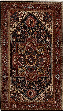 Indian Serapi Blue Rectangle 3x5 ft Wool Carpet 27584