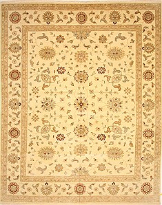 Indian Ziegler Beige Rectangle 12x15 ft Wool Carpet 28463