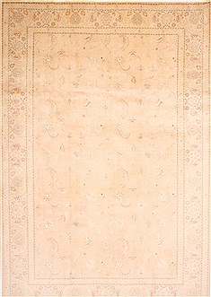 Tabriz Beige Hand Knotted 8'4" X 12'4"  Area Rug 254-29242