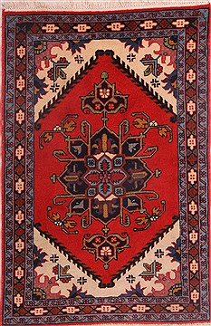 Ardebil Red Hand Knotted 2'6" X 3'7"  Area Rug 400-30152