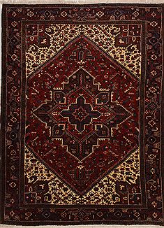 Goravan Red Hand Knotted 7'8" X 10'0"  Area Rug 100-10880