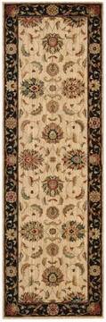 Nourison Living Treasures Beige Runner 6 to 9 ft Wool Carpet 100391