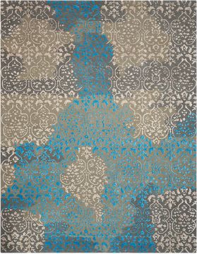 Nourison OPALINE Grey Rectangle 10x14 ft Wool Carpet 102324