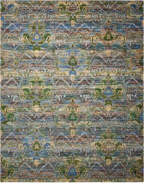 Nourison Rhapsody Blue Rectangle 10x13 ft Wool Carpet 103092