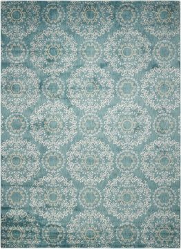 Nourison TRANQUILITY Blue Rectangle 9x13 ft nylon Carpet 104678