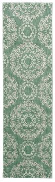 Nourison TRANQUILITY Green Runner 6 to 9 ft nylon Carpet 104688