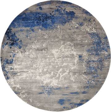 Nourison Twilight Blue Round 7 to 8 ft Lucxelle Carpet 104895