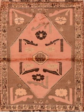 Gabbeh Brown Hand Knotted 3'0" X 5'0"  Area Rug 100-109063