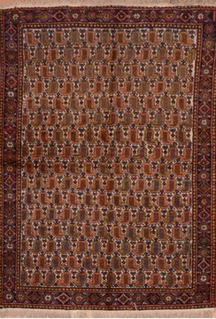 Shiraz Red Hand Knotted 4'7" X 6'5"  Area Rug 100-109099