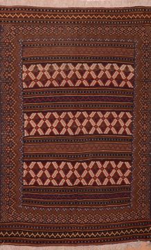 Kilim Brown Hand Knotted 4'10" X 7'9"  Area Rug 100-109140