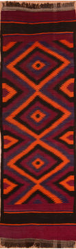 Kilim Red Runner Hand Woven 3'6" X 10'11"  Area Rug 100-109151
