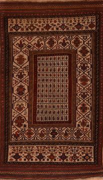 Afghan Shahre babak Brown Rectangle 6x9 ft Wool Carpet 109158
