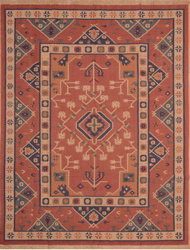 Kilim Red Flat Woven 7'10" X 9'0"  Area Rug 100-109185