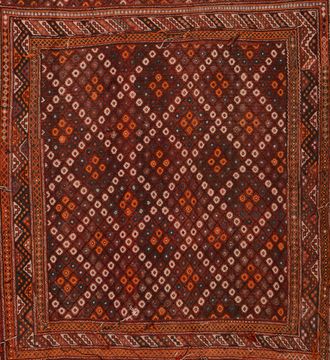 Afghan Kilim Red Rectangle 6x9 ft Wool Carpet 109198