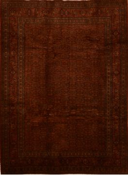 Persian Tabriz Brown Rectangle 7x9 ft Wool Carpet 109202