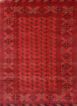 Afghan Khan Mohammadi Red Rectangle 7x10 ft Wool Carpet 109214