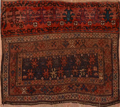 Afghan Kilim Red Rectangle 3x4 ft Wool Carpet 109246