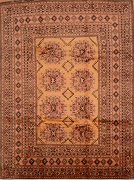 Afghan Khan Mohammadi Yellow Rectangle 8x11 ft Wool Carpet 109259