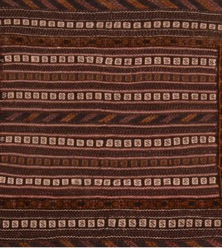 Afghan Kunduz Brown Square 4 ft and Smaller Wool Carpet 109273