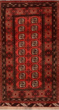 Afghan Khan Mohammadi Red Rectangle 3x5 ft Wool Carpet 109293
