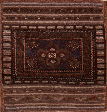Afghan Baluch Blue Square 4 ft and Smaller Wool Carpet 109381