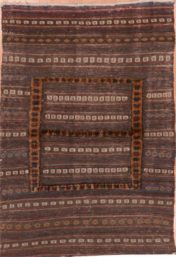 Afghan Kilim Brown Rectangle 3x5 ft Wool Carpet 109393