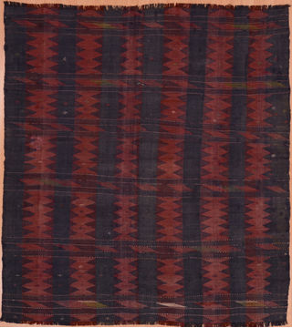 Afghan Kilim Red Rectangle 6x9 ft Wool Carpet 109451