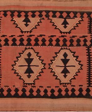 Afghan Kilim Red Rectangle 3x4 ft Wool Carpet 109486