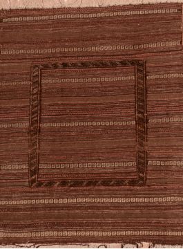 Afghan Kilim Brown Rectangle 3x5 ft Wool Carpet 109619