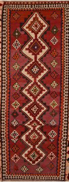 Afghan Kilim Red Runner 13 to 15 ft Wool Carpet 109620