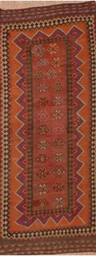 Afghan Kilim Brown Runner 10 to 12 ft Wool Carpet 109888