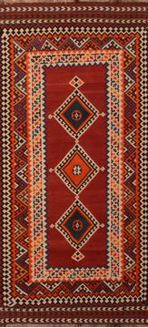 Afghan Kilim Red Runner 10 to 12 ft Wool Carpet 109905