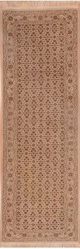 Indian Herati Beige Runner 6 to 9 ft Wool Carpet 109948