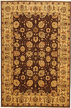Pakistani Chobi Brown Rectangle 6x9 ft Wool Carpet 11044